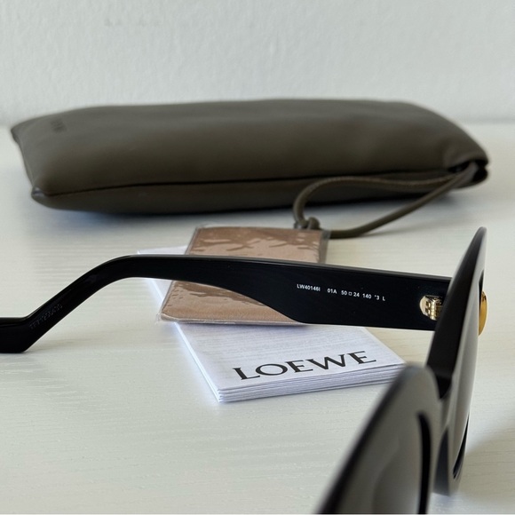 New! Loewe Black Round Sunglasses LW40146I 01A, Authentic main image 6